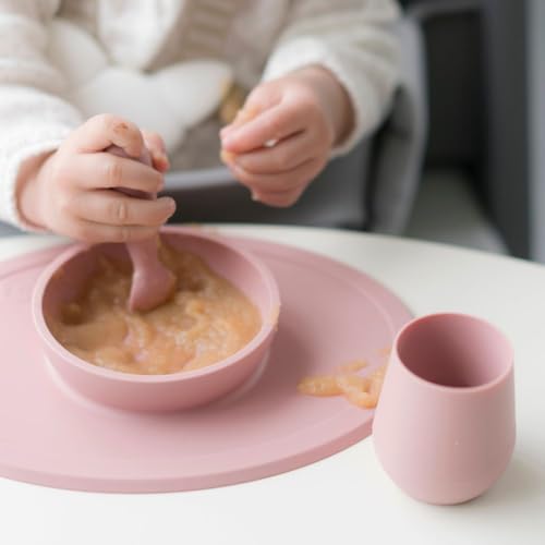 Image of ezpz Tiny Cup - 100% Silicone Drinking Training Open Cup for Baby /Infants - Designed by a Pediatric Feeding Specialist - Soft Non-Slip Grip - Weighted Base & Tactile Bumps - 59 ml, 4 Months+ (Blush)