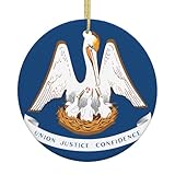 Ceramic Hanging Decoration – Exquisite Louisiana State Flag Pattern for Homes, Stores, Shopping Malls Decorate