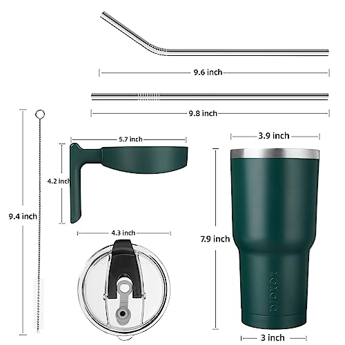 Image of BJPKPK 30 oz Tumbler with Handle & Straw, Insulated Stainless Steel Mug