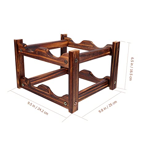 Soporte de vino de madera compacto para botellas rojas miniatura 3