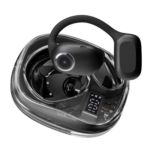 Blackview Airbuds 100 Auriculares Inalambricos, 2024 Auriculares Bluetooth 5.3 Deportivos con Gancho de la Oreja, Pantalla LED, ENC, 500mAh, IP68 Impermeable (Negro)