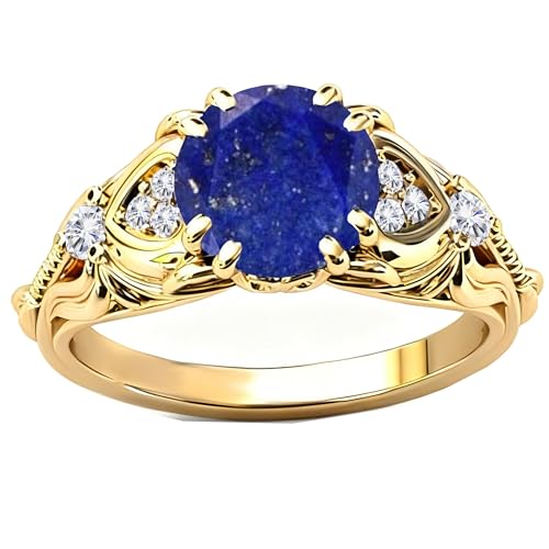 Image of Gemstone Vintage Rings for Women s925 Sterling Silver Round Cut 1.0 Carat Gemstone with Moissanite Promise Engagement Anniversary Ring for Her