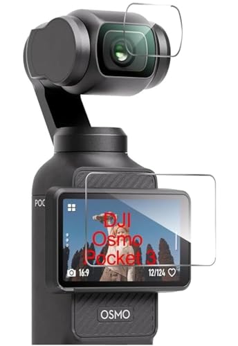 Image of 3 in 1 Tempered Glass Screen Guard Protector for DJI Osmo pocket 3 (Action Camera) with Full Screen Coverage & Easy Installation Kit (2 P'cs Set) (Pack of 1)