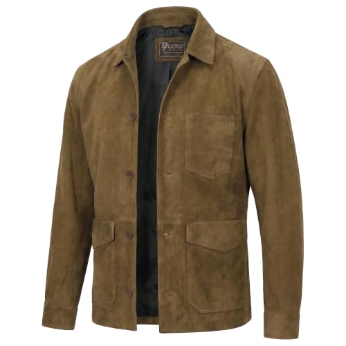 Image of Suede Leather Jacket Men - Real Lambskin Suede Casual Leather Jackets For Men - Mens Suede Jacket