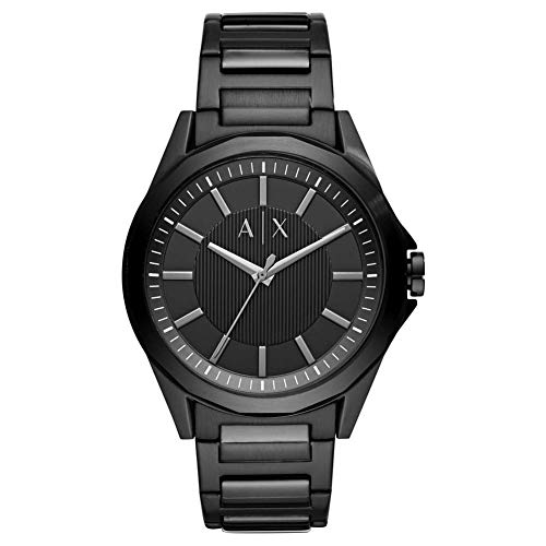 Armani Exchange Relojes para hombre, Movimiento fecha trifunción de cuarzo y caja de 44 mm con correa de acero, Grafito