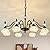 TESTOYS Vintage Black Crystal Chandelier for Dining Room, 8-Light Antique Victorian Chandelier Modern Farmhouse Hanging Light Fixtures for Kitchen Island Living Room Bedroom G9