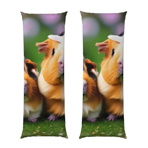 Cochons d'Inde imprimés sur housse de coussin de corps - Cadeau doux et original - 2