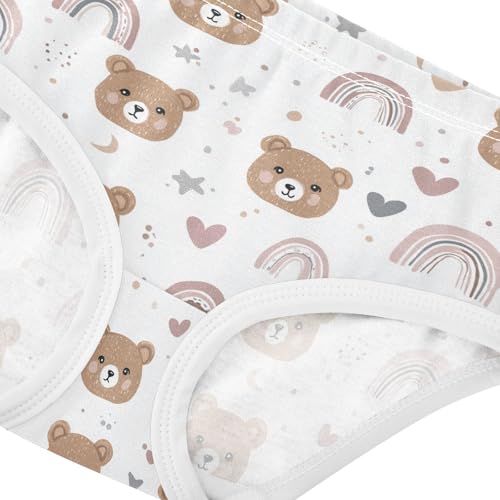 Girls Underwear Soft Cotton Cute Bear Rainbows Kids Panties in Sizes 2/3t, 4t, 5t, 6 and 84