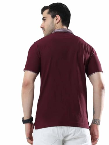 Image of STELLERS Men's Polo T-Shirt | Jacquard Collar| Feather Touch Feel |Regular Fit| Odour Resistant| Anti-Static| Wrinkle Free | Quick Dry | Stretchable | Lightweight | Sweat-Proof