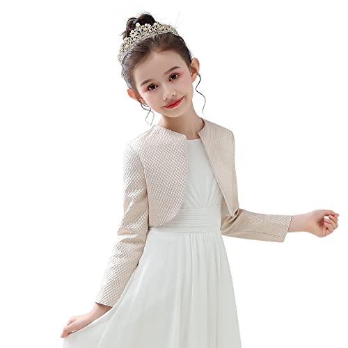 Girls Open Front Cardigan Plaid Long Sleeve Short Bolero for Special Occasion Shrug Coat4