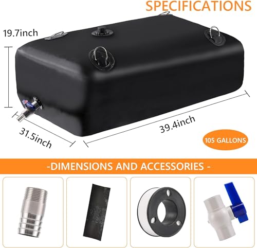 Image of Water Tank, Water Storage Bladder, Portable Water Tank, Water Bladder Tank, Large Water Storage, Water Storage Containers for Camping, Garden, Emergency Water Storage Black