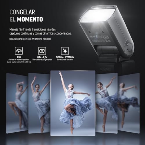 NEEWER NW700-N TTL Flash Speedlite Compatible con Nikon DSLR Cámaras, Sync Alta Velocidad 1/8000s, Salida 1/1-1/256, Función TCM, Flash Potencia Total 230, Reciclaje Rápido 0.1-2.7s,Pila No Incluida - imagen 7