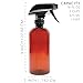Cornucopia Brands 16oz Amber PLASTIC Spray Bottles w/Heavy Duty Mist & Stream Sprayers & Chalkboard Labels (6-pack); PET #1 Plastic Bottles, BPA-Free
