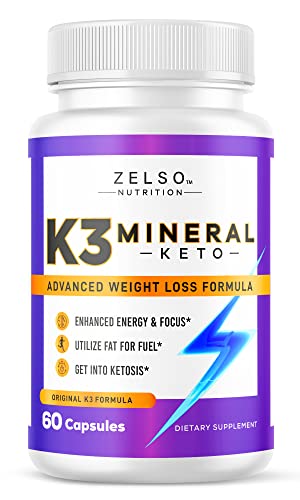 ZELSO K3 Mineral Weight Loss Pills for Women and Men, K3 Mineral Pills - K3 Salt Mineral, Vitamin + K3 Capsules Supplement for Keto Weight Loss - 1 Month Supply