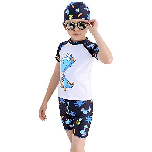 Maiô infantil 3 peças, Romacci Traje de banho para menino Traje de banho de 3 peças Idade 2-12 Bebê