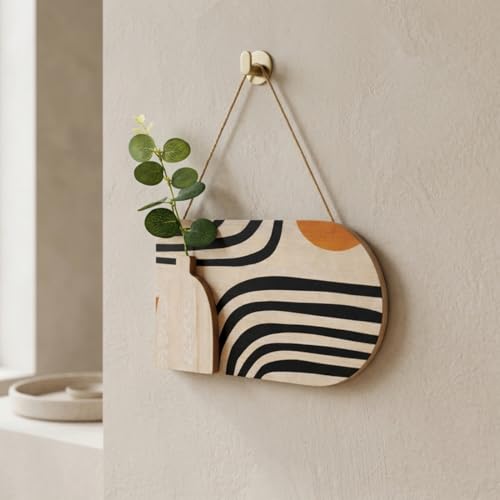 Image of Art Street Modern Magic Boho Art Wall hanging MDF With Artificial Plant for Home & Office Decor, Living Room Decoration -Size: 9x5.1 Inch
