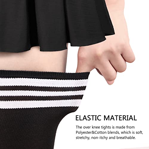Image of DRESHOW Extra Long High Thigh Socks Striped Over Knee Thin Tights Long Stocking