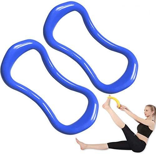 Yoga Ring Pilates Training Ring for Back and Leg Pain Home Workouts Gym for Stretches and Strengthen Chest Thighs Arms Core (Blue)