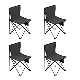 4-Pack Folding Camping Chairs, Lightweight 2.2 lbs Portable Camp Chair, Durable Steel & 600D Oxford, 220 lbs Capacity, Ergonomic Design with Carry Bag for Camping, Beach, Picnic