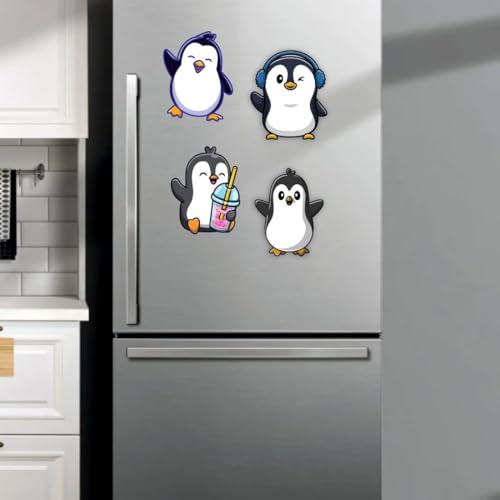 Image of Zesta Wooden Fridge Magnets Set | Refrigerator Decor Magnets for Kitchen | India Souvenir Fridge Magnet Collection | Wooden Magnet for Fridge Door Decoration (Penguin Fridge Magnet)