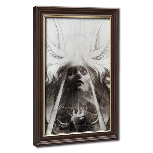 Affiches sur toile de maître La prêtresse Jean Delville cadre en bois
