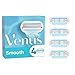 Gillette Venus Smooth Rasierklingen Damen, 4 Ersatzklingen für Damenrasierer mit 3-fach Klinge