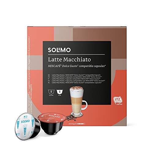Amazon Brand - Solimo - Dolce Gusto Latte Macchiato, UTZ certified, 96 capsules (6x16)