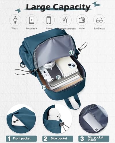 Sling Crossbody Bag for Men Women, Tactical Backpack Shoulder Daypack Mini Anti-Theft Motorcycle Chest Bags, Small One Strap Backpack for Casual Travel Hiking Outdoor Sports Blue4