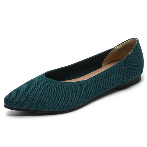 Image of Semwiss Women's Ballet Flats Comfortable Work Dressy Pointed Toe Shoes | Office-ready Comfort: Breathable Knit, Soft Memory Foam, Slip-on Lightweight, Foldable Flats for Business Casual & Formal