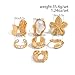 Gmai Gold Rings Set 7 Pack Chunky Flower Pearl Adjustable Stackable Statement Jewelry Non Tarnish Hypoallergenic Tarnish Resistant Gift for Women (Golden Flower Set)