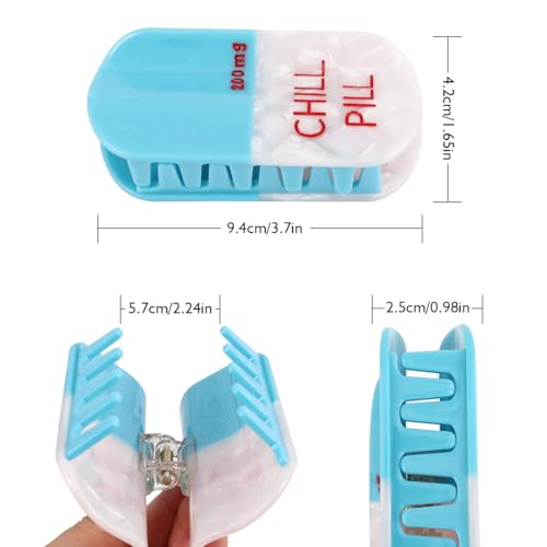 Nurse Cap Hair Claw, Red Heart Clip, Chill Pill Claw - Set of 3