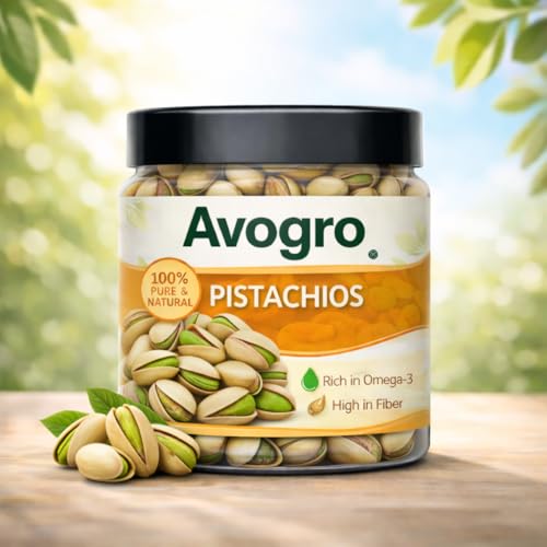Image of Avogro Premium Pistachio Nuts - Crunchy, Naturally Delicious, Protein-Rich Dry Fruit for Snacking & Cooking (500g)