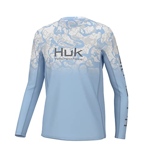 HUK Boy's Icon X Pattern Long Sleeve, Fishing Shirt for Kids