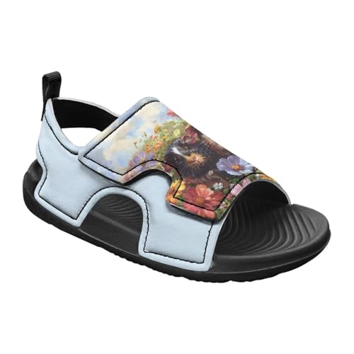 Cat Sport Sandals for Girls,Cute Rainbow Water Shoes Summer Outdoor Athletic Hiking Beach Sandals for Toddler/Little/Big Kids3