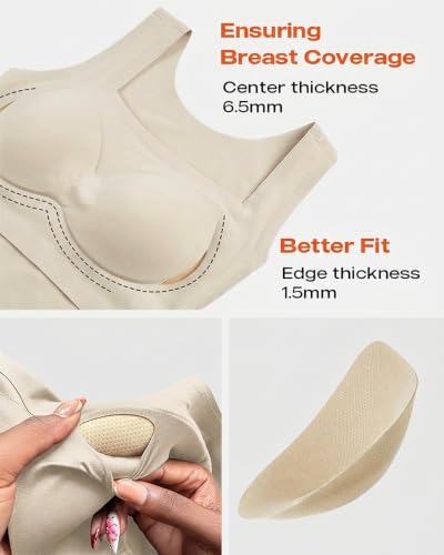 Image of CHICME Womens U Neck Shapewear Built-in Bra Tank High Strechy Sleeveless Slim Fit Tops Camisole Workout Tops