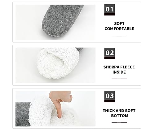 Image of DICUIRD Womens Thick & Warm Slipper Socks with Grippers - Christmas House Slippers