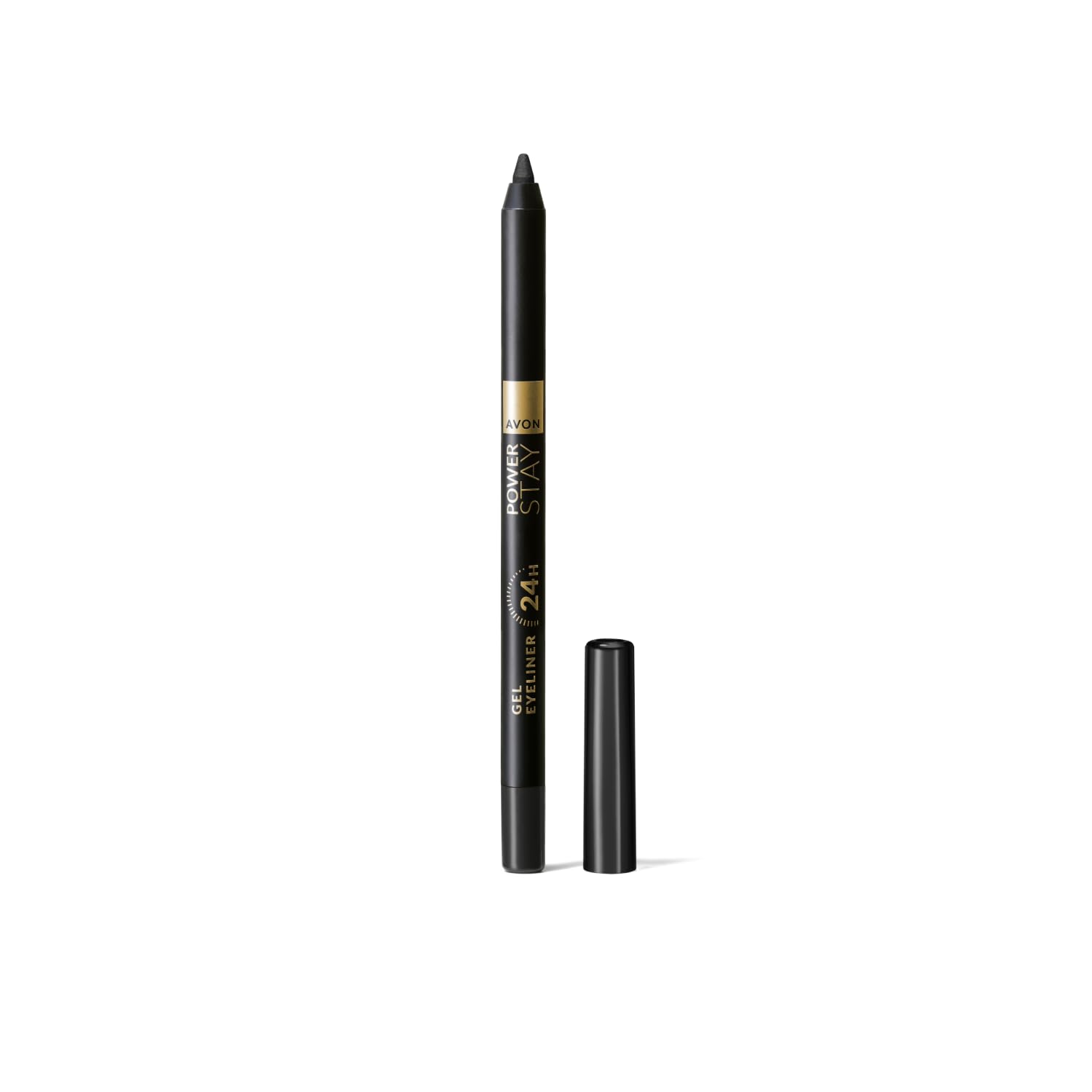 AVON Delineador de Ojos en Gel Power Stay Tono Black - Color intenso y de Larga Duración - Perfecto para Crear Ahumados - Color Negro