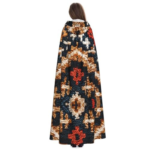 Cape à capuche imprimée avec texture moquette pour vos soirées fraîches - 4