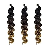 Feibin エクステ ウィッグ カール 毛束 ３本セット ブレイズ ヒップホップダンス 髪型ジャンボ おさげ三色編み込み用 グラデーション ヘアー エクステンション 編み込み コーンロウ ブレーズ 男女兼用 つけ毛 cosplay (グラデーションブラウン)