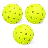 Amazon Basics Pelotas de Pickleball para Exteriores, Homologadas por la USAPA, Amarillo, Paquete de 3