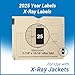 2025 Year Stickers, Doctor Stuff 2025 Chart Stickers, Black Color Coded, Ames Large Style, USA Made Year Labels for X Ray Jackets, 500/Roll, 1 Roll, 1-7/8