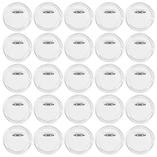 BUYGOO 25Pcs 3.15 Inch Button Badges with Pin, Clear Button Badges Craft Buttons Large Photo Buttons Pins Picture Acrylic Design Button Badge for Craft Supplies, DIY Badges Pins, School Projects (8cm)