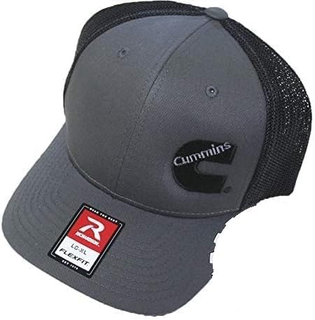 Diesel Power Plus Dodge Cummins Trucker hat Ball Richardson Charcoal Gray Black mesh Flex fit LG/XL