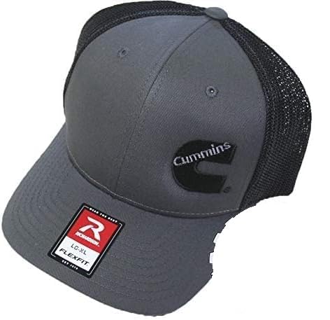 Diesel Power Plus Dodge Cummins Trucker hat Ball Richardson Charcoal Gray Black mesh Flex fit LG/XL