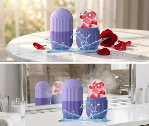 Image of Ice Roller Face Ice Roller for Men & Women - Reusable & Unbreakable Face Massager for Glowing Skin, Puffy Eyes & Relaxation - Ice Cube Roller for Skin Care (Multicolor)