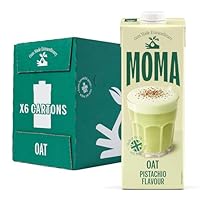 MOMA - Pistachio Flavoured Oat Drink - 6 x 1L • 100% Plant Based & Vegan • Perfectly Foamable & Non-Splitting • Nut Free • No Added Sugar • Enriched with Vitamins • Indulgent & Creamy