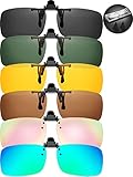 6 Pieces Clip-on Plastic Sunglasses Lenses Flip Up Rectangle Sunglasses Glasses Lens with 6 Pieces...