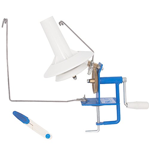 LAMXD Needlecraft Large Jumbo Metal Yarn/Wool/String/Fiber Ball Winder Hand Operated,10-Ounce,with Thread Cutter Scissors