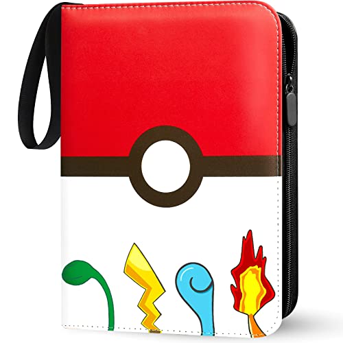 GCMUUP Sammelalbum für Pokemon karten, Sammelkarten Album Sammelheft 4 Taschen 50 Seiten, 400 Karten Heft Ordner Buch, Pokemonsammelalbum Besonders Geeignet für Kartensammler Cover