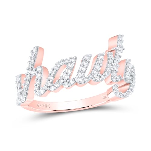 Jewels By Lux 10kt Rose Gold 3/8 Ct. Diamond Shawty Wedding Engagement Anniversary Ring, Women Size: 5-9